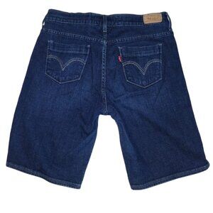 Levi' Women' Blue Flat Front Straight Leg Comfort Fit Casual Denim Jean Shorts 6